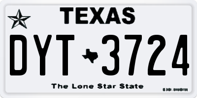 TX license plate DYT3724
