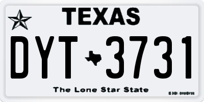 TX license plate DYT3731
