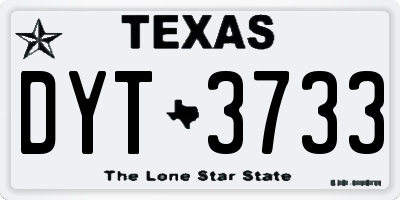TX license plate DYT3733
