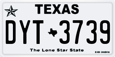 TX license plate DYT3739