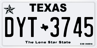 TX license plate DYT3745