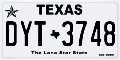 TX license plate DYT3748