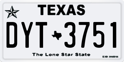 TX license plate DYT3751