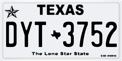TX license plate DYT3752