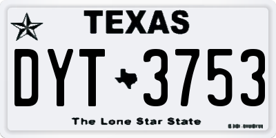 TX license plate DYT3753