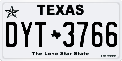 TX license plate DYT3766
