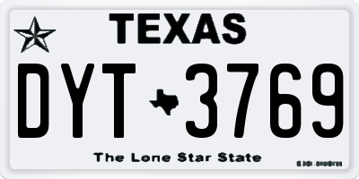 TX license plate DYT3769