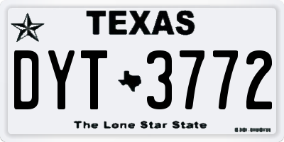TX license plate DYT3772