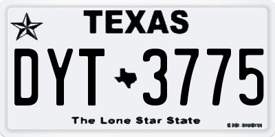 TX license plate DYT3775