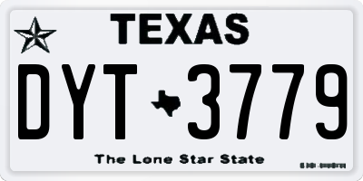 TX license plate DYT3779