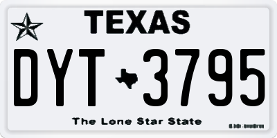 TX license plate DYT3795