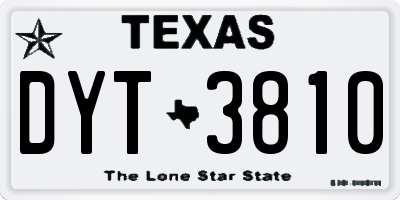 TX license plate DYT3810