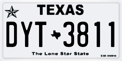 TX license plate DYT3811