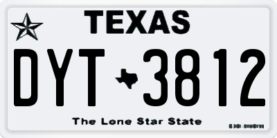 TX license plate DYT3812