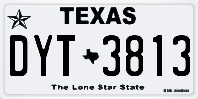 TX license plate DYT3813