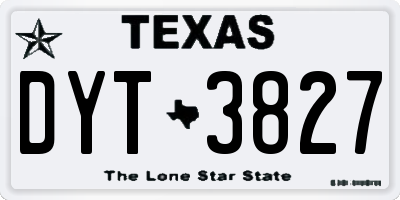 TX license plate DYT3827