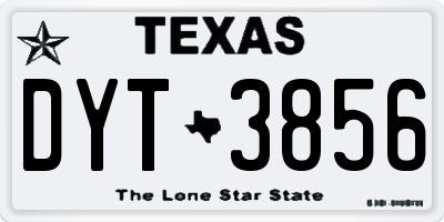 TX license plate DYT3856