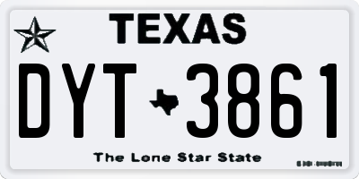TX license plate DYT3861