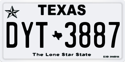 TX license plate DYT3887