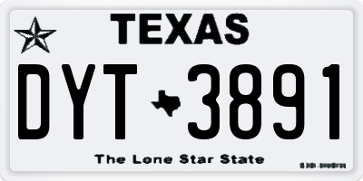 TX license plate DYT3891