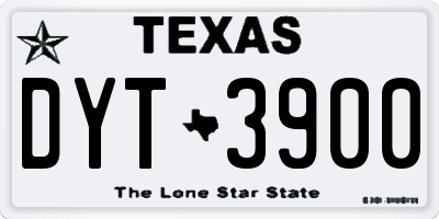 TX license plate DYT3900