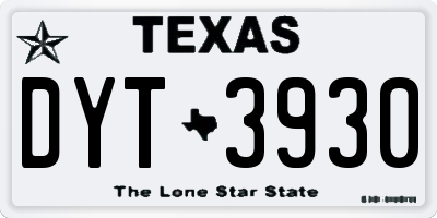 TX license plate DYT3930