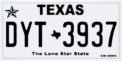 TX license plate DYT3937