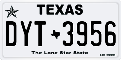 TX license plate DYT3956