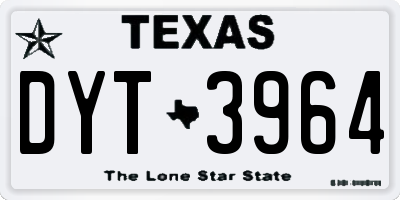 TX license plate DYT3964