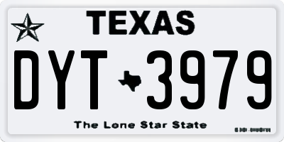 TX license plate DYT3979
