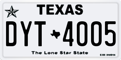 TX license plate DYT4005