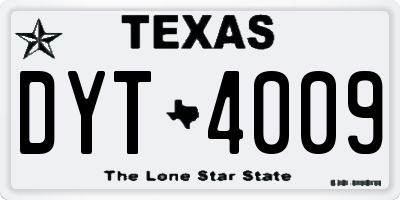 TX license plate DYT4009