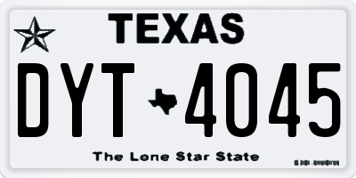 TX license plate DYT4045