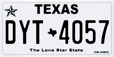 TX license plate DYT4057