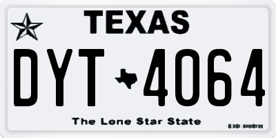 TX license plate DYT4064