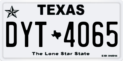 TX license plate DYT4065