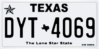 TX license plate DYT4069