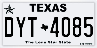 TX license plate DYT4085