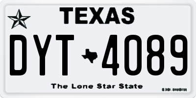 TX license plate DYT4089