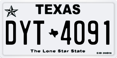 TX license plate DYT4091