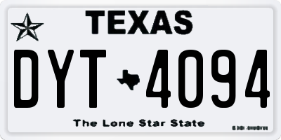 TX license plate DYT4094