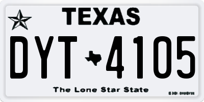 TX license plate DYT4105