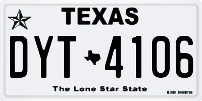 TX license plate DYT4106
