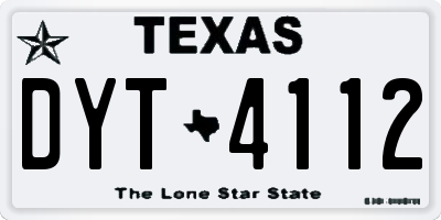 TX license plate DYT4112