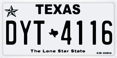 TX license plate DYT4116