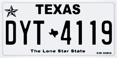 TX license plate DYT4119