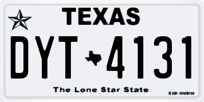TX license plate DYT4131