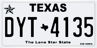 TX license plate DYT4135