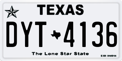 TX license plate DYT4136