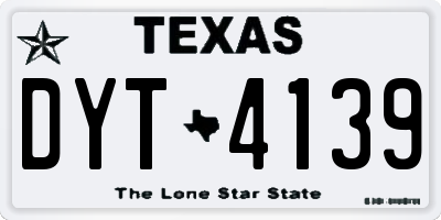 TX license plate DYT4139